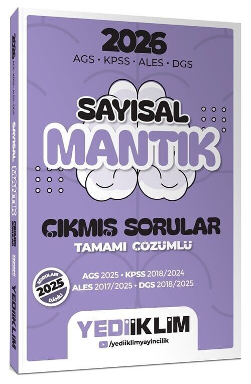Yediiklim 2026 KPSS MEB-AGS ALES DGS Sayısal Mantık Çıkmış Sorular Çözümlü Yediiklim Yayınları