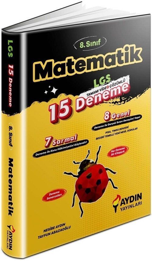 Aydın Yayınları 8. Sınıf LGS Matematik 15 Deneme Video Çözümlü