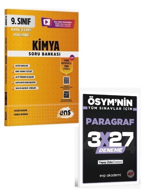 ENS 2027 9. Sınıf Kimya Etkinlikli Soru Bankası+ EVP Akademi Paragraf