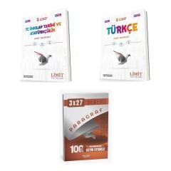 2027 Limit 8. Sınıf İnkılap Tarihi ve Atatürkçülük T C + Türkçe Soru + anla kazan paragraf deneme 3'lü Set