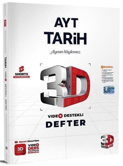 3D Yayınları YKS AYT Tarih Video Destekli Defter 3D Yayınları