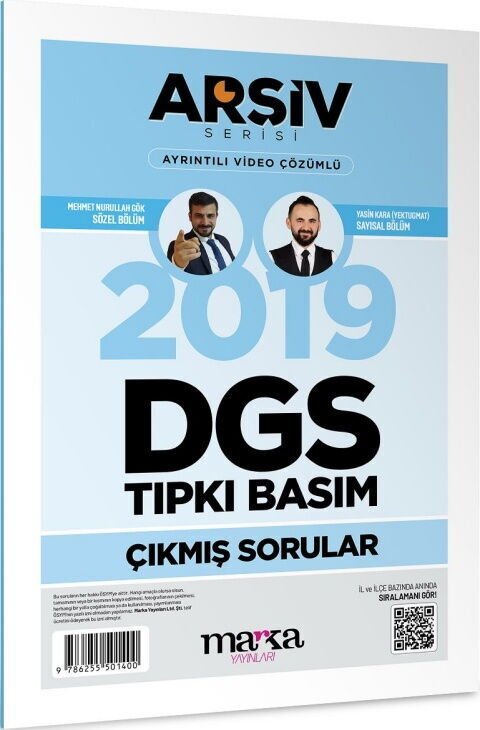 Marka DGS 2019 Sınavı Çıkmış Sorular Tıpkı Basım Çözümlü Yektuğ Mat - Yasin Kara Marka Yayınları