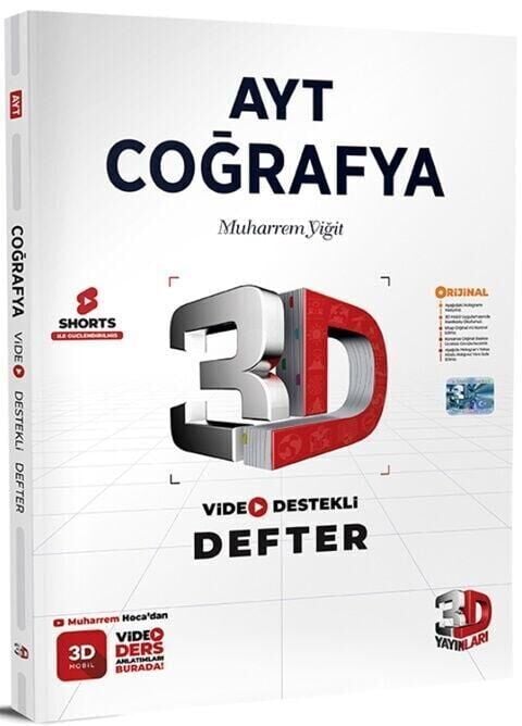 3D Yayınları YKS AYT Coğrafya Video Destekli Defter 3D Yayınları