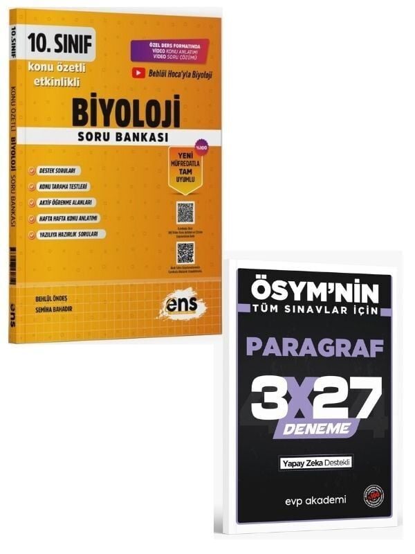 ENS 2027 10. Sınıf Biyoloji Etkinlikli Soru Bankası+ EVP Akademi Paragraf