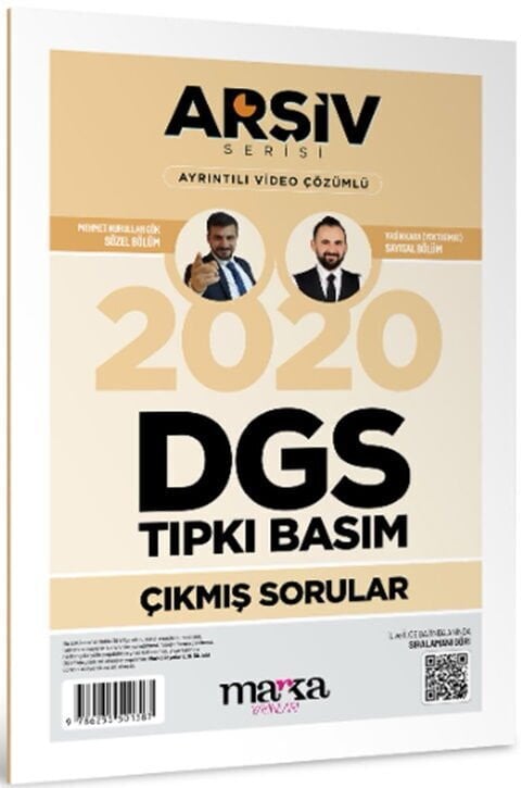 Marka DGS 2020 Sınavı Çıkmış Sorular Tıpkı Basım Çözümlü Yektuğ Mat - Yasin Kara Marka Yayınları