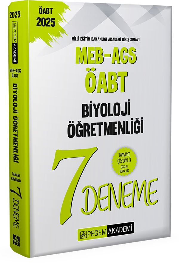 Pegem 2025 ÖABT MEB-AGS Biyoloji Öğretmenliği 7 Deneme Çözümlü Pegem Yayınları