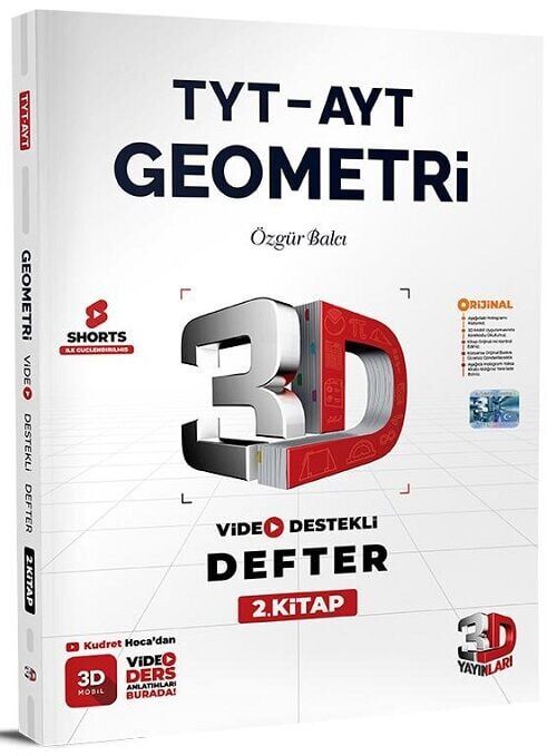 3D Yayınları YKS TYT AYT Geometri Video Destekli Defter 2. Kitap 3D Yayınları