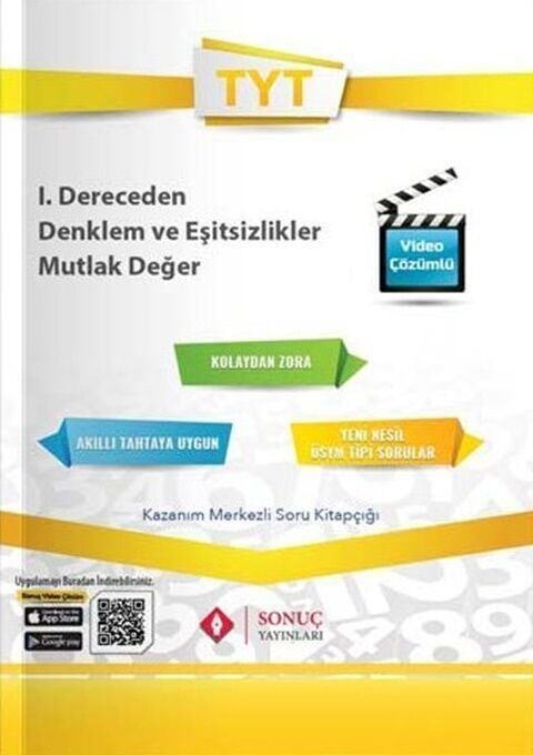 Sonuç Yayınları TYT 1. Dereceden Denklem ve Eşitsizlik Mutlak Değer Kazanım Merkezli Soru Kitapçığı