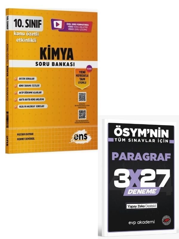 ENS 2027 10. Sınıf Kimya Etkinlikli Soru Bankası+ EVP Akademi Paragraf