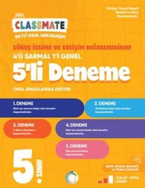 Okyanus Yayınları 5. Sınıf Classmate Süreç İzleme ve Gelişim Değerlendirme 5 li Deneme