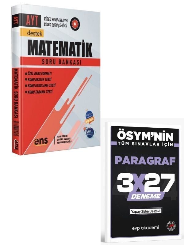 ENS 2027 AYT Matematik Destek Soru Bankası+ EVP Akademi Paragraf