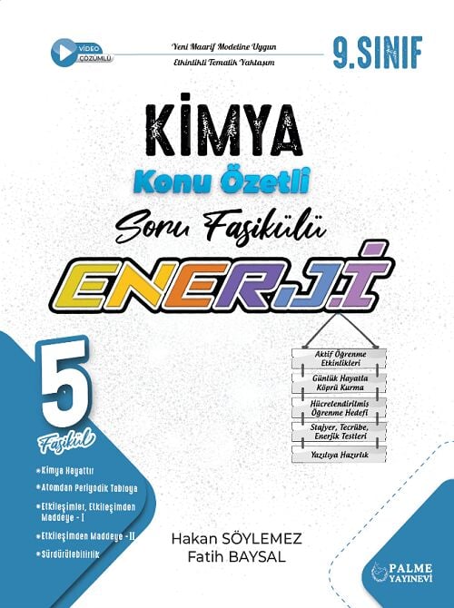 Palme 9. Sınıf Kimya Enerji Konu Özetli Soru Fasikülleri Palme Yayınları