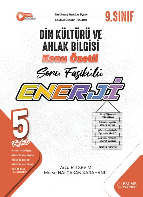 Palme 9. Sınıf Din Kültürü ve Ahlak Bilgisi Enerji Konu Özetli Soru Fasikülleri Palme Yayınları