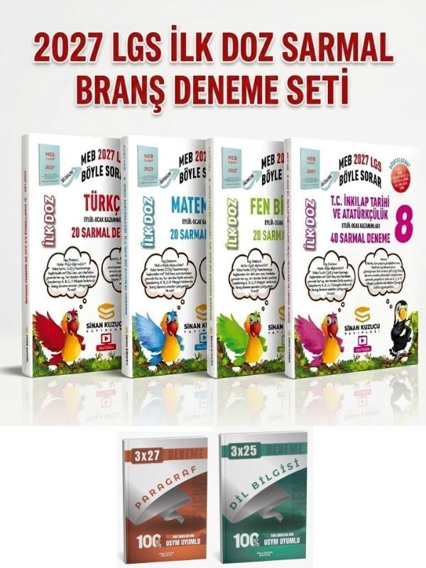 Sinan Kuzucu Yayınları 2027 8. SINIF LGS - MEB BÖYLE SORAR SARMAL BRANŞ DENEME SETİ İlk Doz