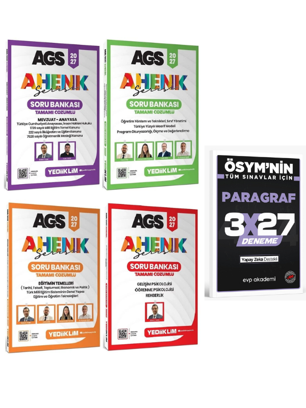 Yediiklim 2027 MEB-AGS Soru Bankası 4 lü Set Ahenk Serisi+ Anla Kazan Paragraf
