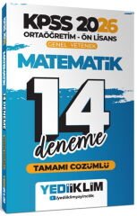 Yediiklim Yayınları 2026 KPSS Ortaöğretim Ön Lisans Matematik Tamamı Çözümlü 14 Deneme