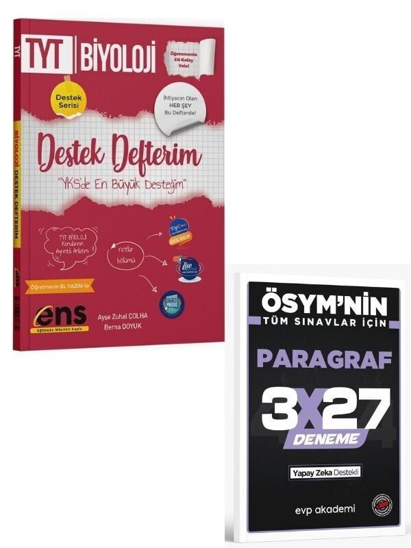 ENS 2027 TYT Biyoloji Destek Defterim+ EVP Akademi Paragraf