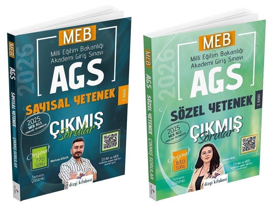 Dizgi Kitap 2026 MEB-AGS Sayısal + Sözel Yetenek Çıkmış Sorular 2 li Set Dizgi Kitap