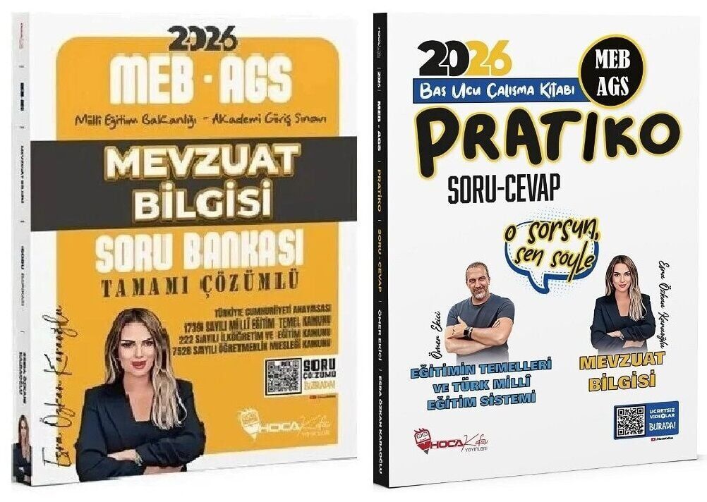 YENİ AGS - Hoca Kafası 2026 MEB-AGS Mevzuat Bilgisi Soru Bankası + Pratiko Soru Cevap 2 li Set- Esra Özkan Karaoğlu, Ömer Ekici Hoca Kafası Yayınları