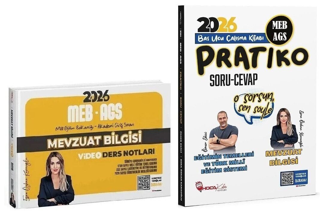 Hoca Kafası 2026 MEB-AGS Mevzuat Bilgisi Video Ders Notları + Pratiko Soru Cevap 2 li Set- Esra Özkan Karaoğlu, Ömer Ekici Hoca Kafası Yayınları
