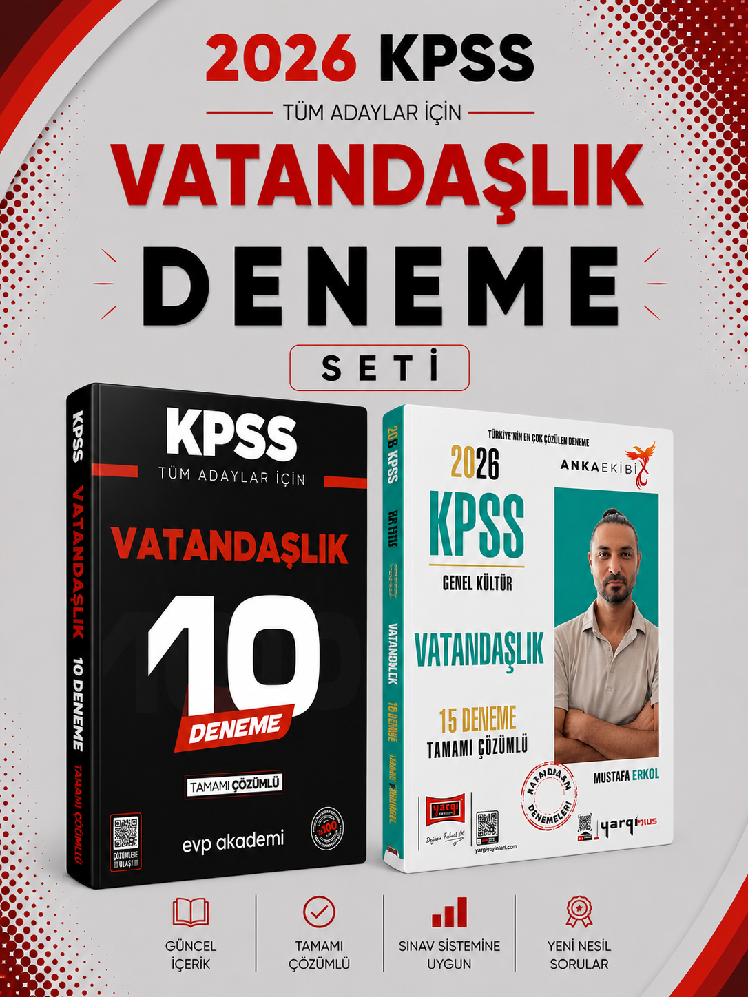 Yargı 2026 KPSS Vatandaşlık 15 Deneme & KPSS Vatandaşlık 10 Deneme EVP Akademi Seti