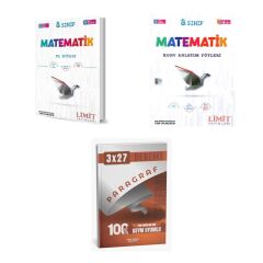 2027 Limit 8. Sınıf Matematik El Kitabı + Föyleri Konu + anla kazan paragraf deneme 3'lü Set