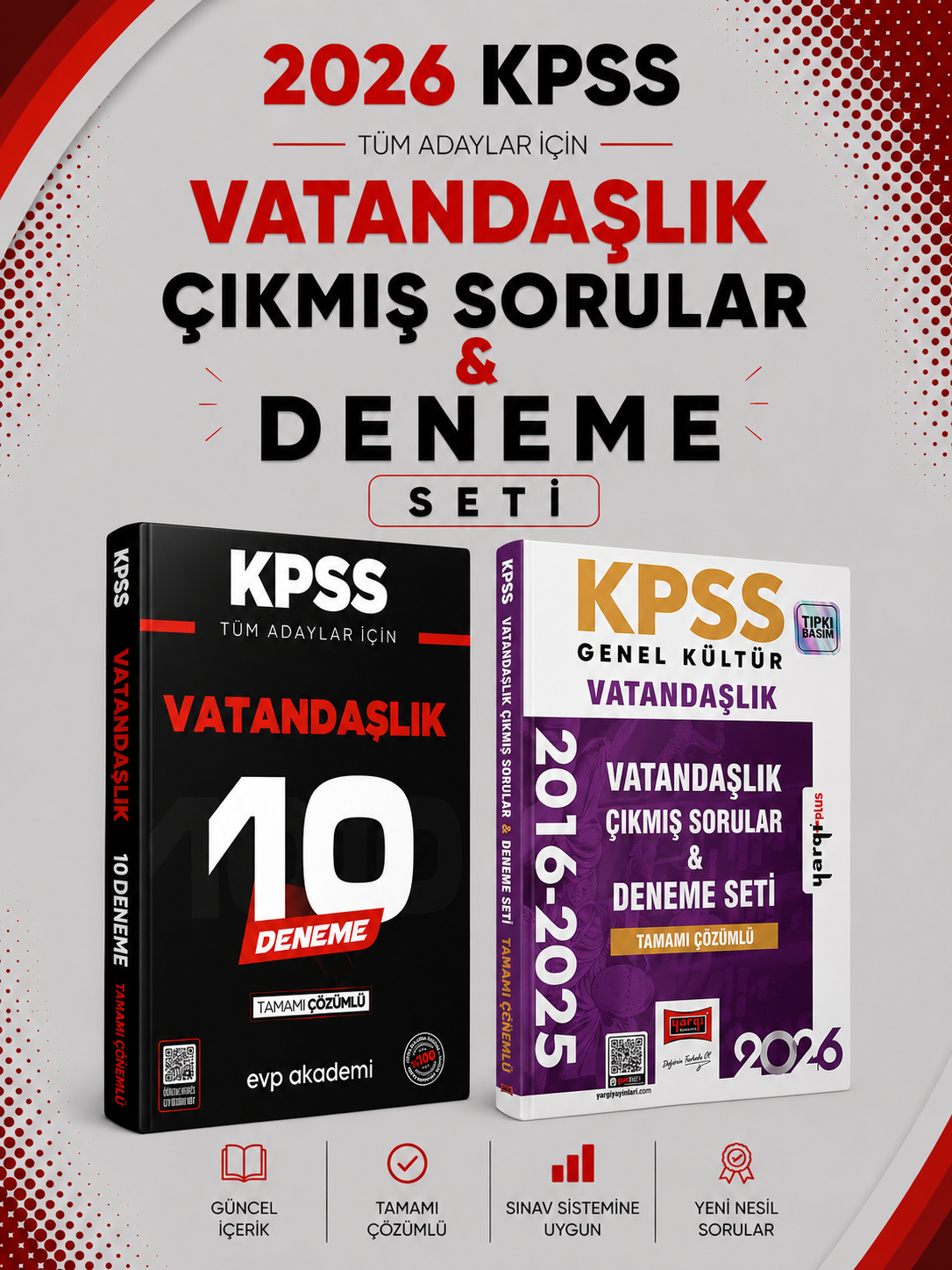 Yargı 2026 KPSS Vatandaşlık Çıkmış Sorular & KPSS Vatandaşlık 10 Deneme EVP Akademi Seti