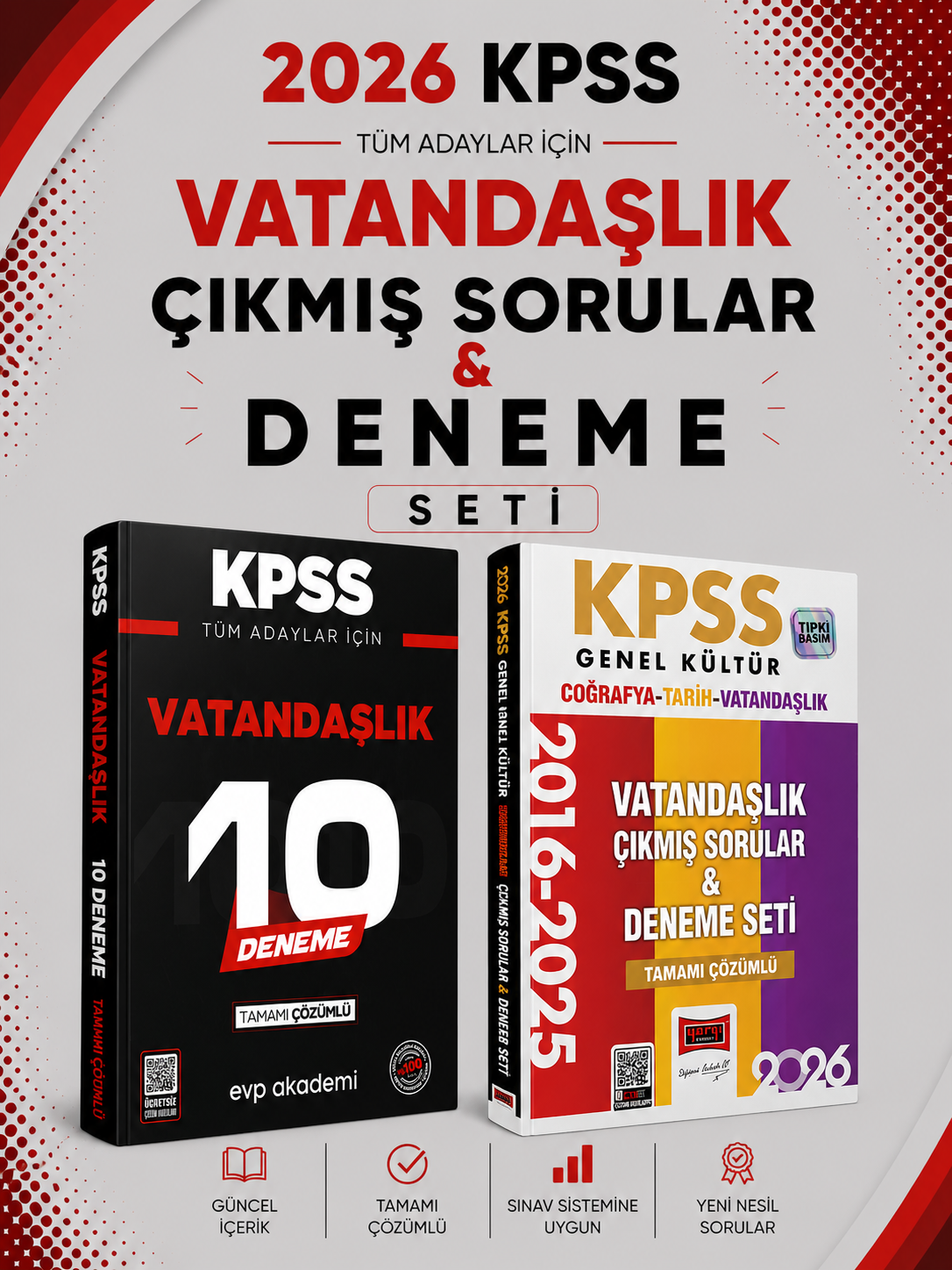 Yargı 2026 KPSS Tarih-Coğrafya-Vatandaşlık Çıkmış Sorular & KPSS Vatandaşlık 10 Deneme EVP Akademi Seti