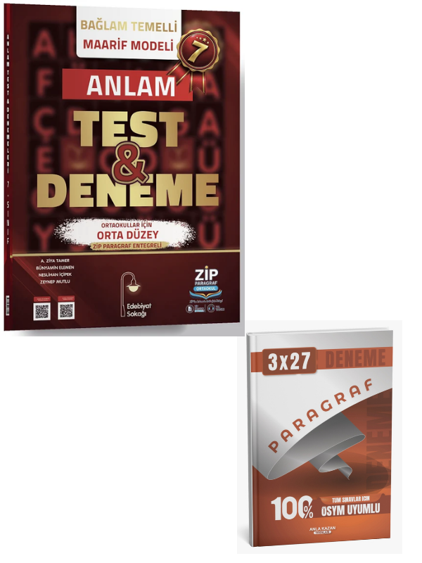 Edebiyat Sokağı 2027  7. Sınıf Anlam Bilgisi Maarif Modeli Orta Düzey Test ve Deneme+ Anla Kazan Paragraf