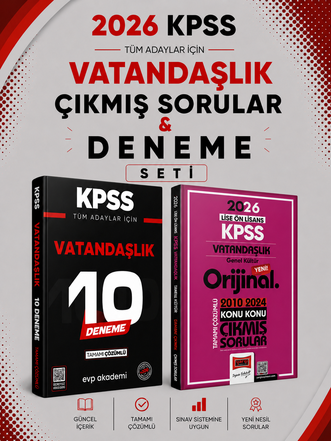Yargı 2026 KPSS Vatandaşlık Çıkmış Sorular & KPSS Vatandaşlık 10 Deneme EVP Akademi Seti