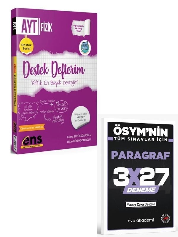 ENS 2027 AYT Fizik Destek Defterim+ EVP Akademi Paragraf