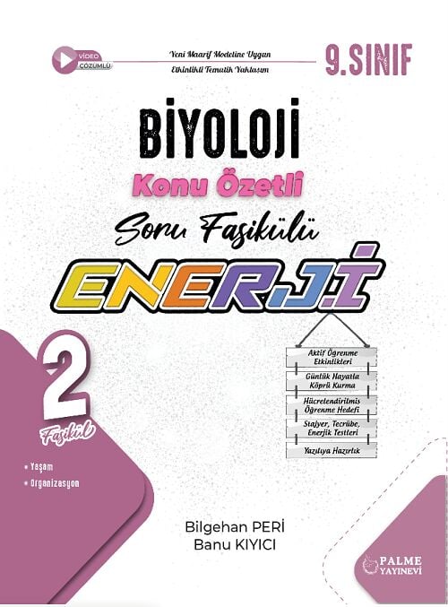 Palme 9. Sınıf Biyoloji Enerji Konu Özetli Soru Fasikülleri Palme Yayınları