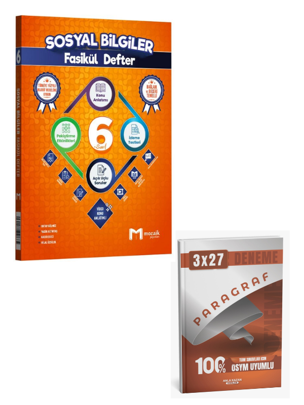 Mozaik 2027 6. Sınıf Sosyal Bilgiler Maarif Modeli Konu Anlatımlı Fasikül Defter+ Anla Kazan Paragraf