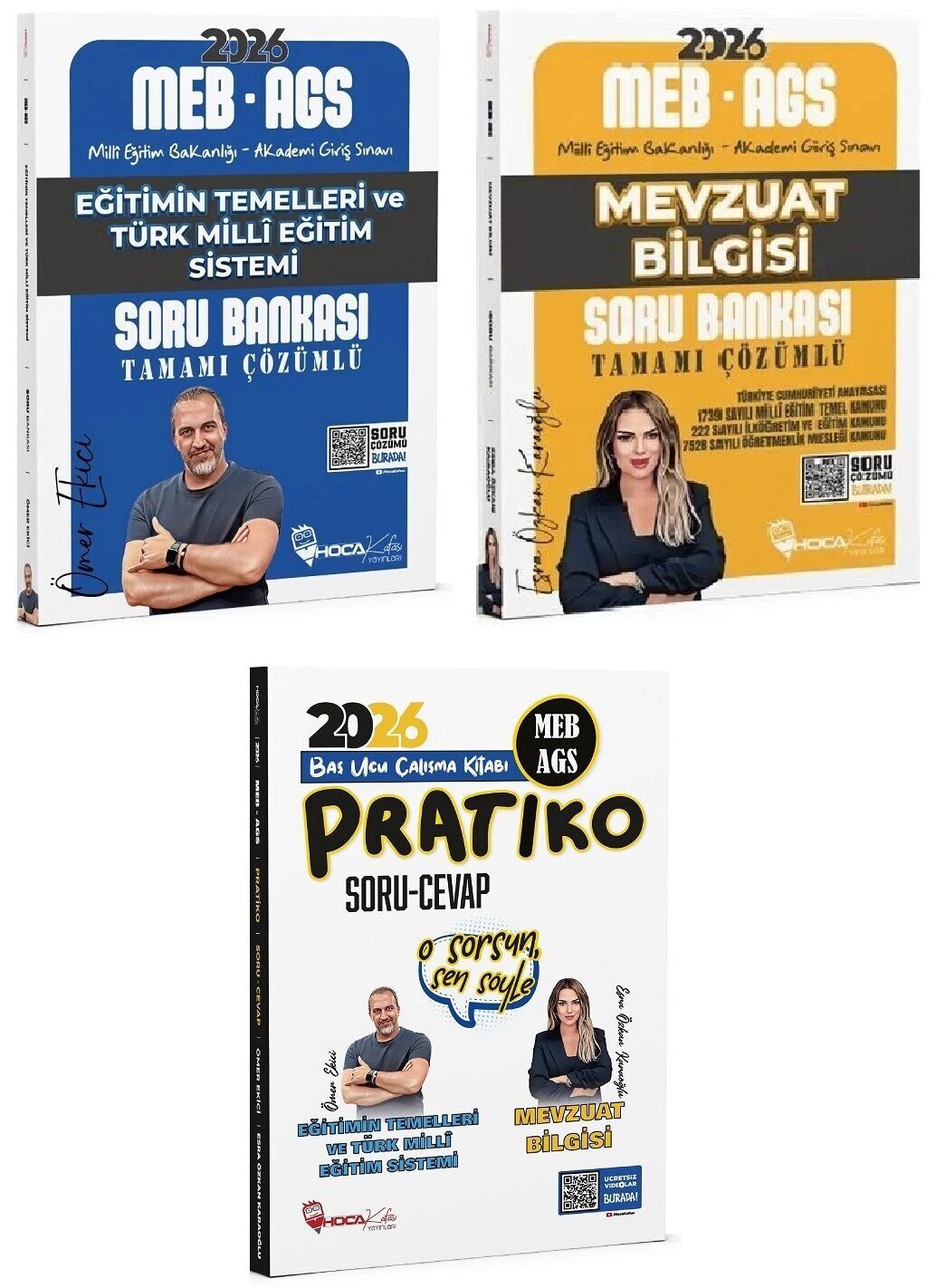 YENİ AGS - Hoca Kafası 2026 MEB-AGS Eğitimin Temelleri + Eğitim Bilimleri + Mevzuat Bilgisi Soru Bankası + Pratiko Soru Cevap 4 lü Set- Ömer Ekici, Esra Özkan Karaoğlu Hoca Kafası Yayınları