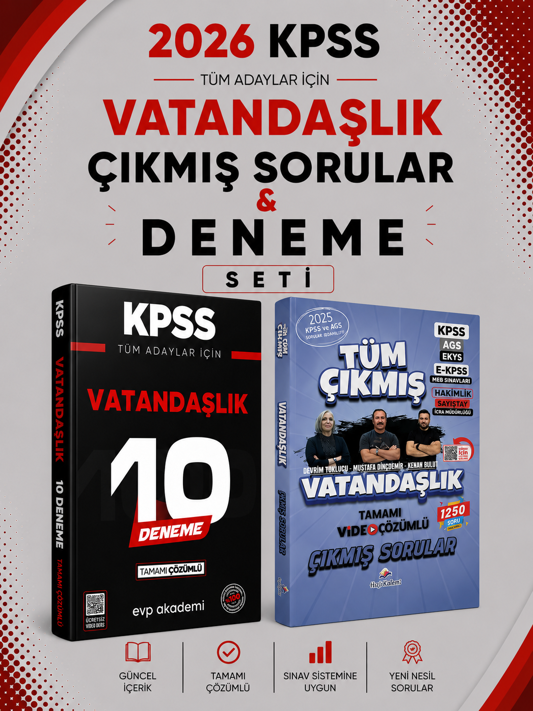 Dizgi 2026 KPSS Vatandaşlık Çıkmış Sorular & KPSS Vatandaşlık 10 Deneme EVP Akademi Seti