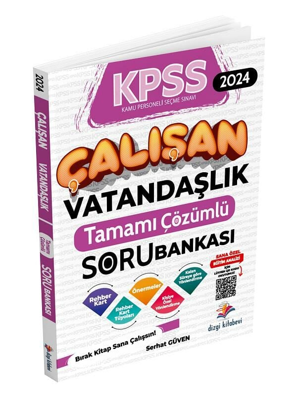 Dizgi Kitap 2024 KPSS Çalışan Vatandaşlık Tamamı Çözümlü Soru Bankası
