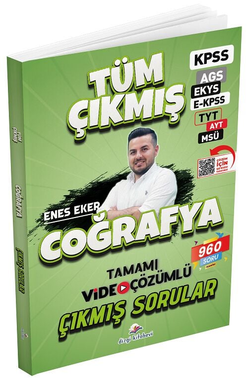 Dizgi Kitap KPSS MEB-AGS EKYS EKPSS TYT AYT MSÜ Coğrafya Çıkmış Sorular Çözümlü - Enes Eker Dizgi Kitap