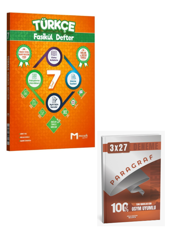 Mozaik 2027 7. Sınıf Türkçe Maarif Modeli Konu Anlatımlı Fasikül Defter+ Anla Kazan Paragraf