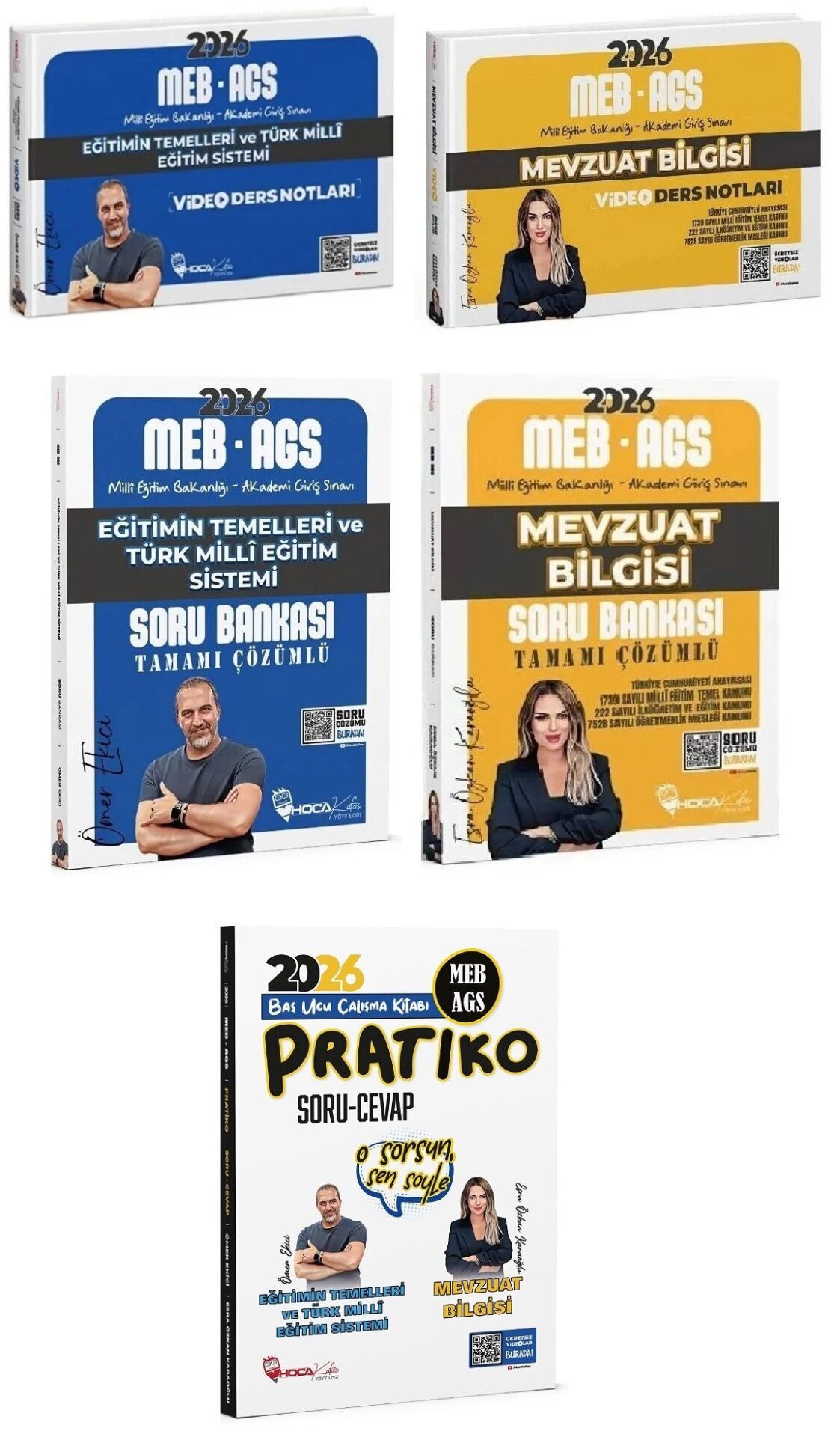 YENİ AGS - Hoca Kafası 2026 MEB-AGS Eğitimin Temelleri + Eğitim Bilimleri + Mevzuat Bilgisi Video Ders Notları + Soru Bankası + Pratiko Soru Cevap 7 li Set- Ömer Ekici, Esra Özkan Karaoğlu Hoca Kafası Yayınları