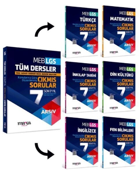 Marka Yayınları LGS ARŞİV Serisi Konularına Göre Düzenlenmiş Son 7 Yıl Çıkmış Sorular Seti
