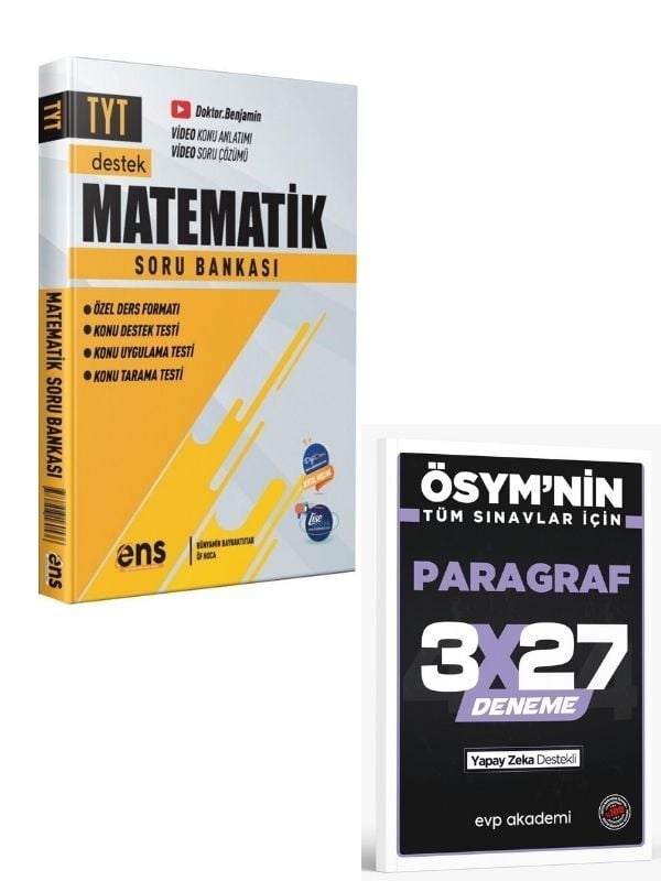 ENS 2027 TYT Matematik Destek Soru Bankası+ EVP Akademi Paragraf