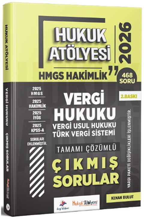 Dizgi Kitap 2026 Hukuk Atölyesi HMGS Hakimlik Vergi Vergi Usul Hukuku Türk Vergi Sistemi Çıkmış Sorular