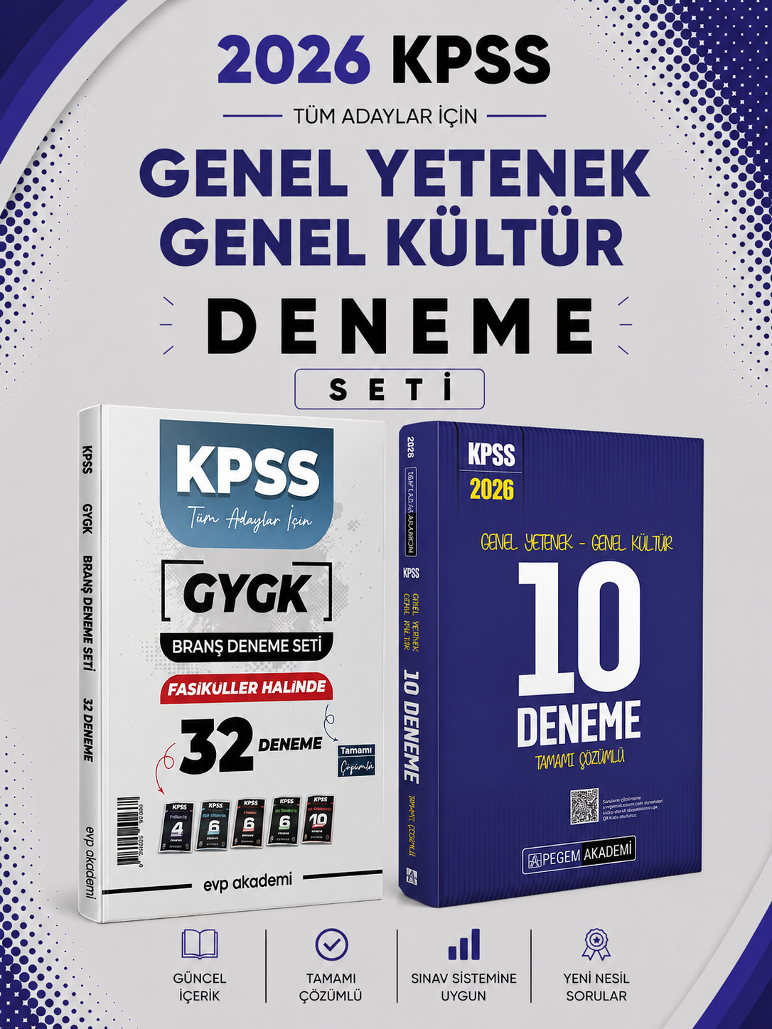 Pegem 2026 KPSS GKGY Tamamı Çözümlü 10 Deneme & EVP Akademi KPSS Tüm Dersler 32 Deneme Seti