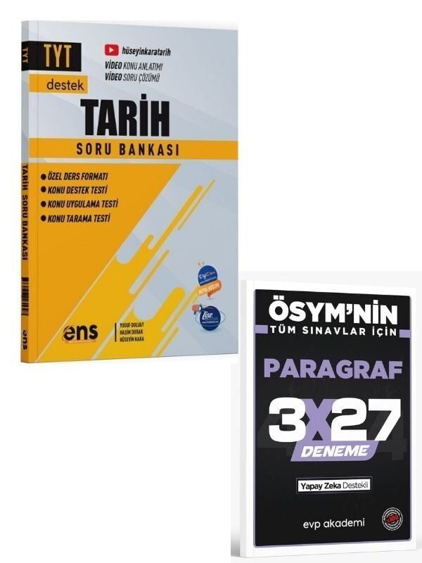 ENS 2027 TYT Tarih Destek Soru Bankası+ EVP Akademi Paragraf