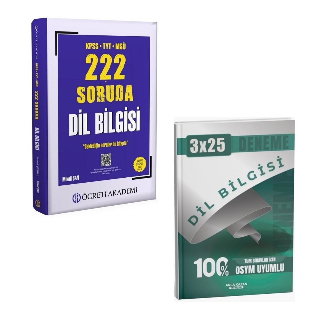 Öğreti Akademi KPSS TYT MSÜ 222 Soruda Dil Bilgisi  + Dil Bilgisi Deneme Seti