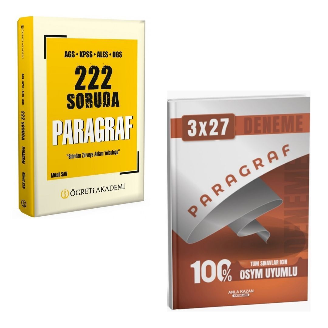 Öğreti AGS KPSS ALES DGS 222 Soruda Paragraf + Paragraf Deneme Seti