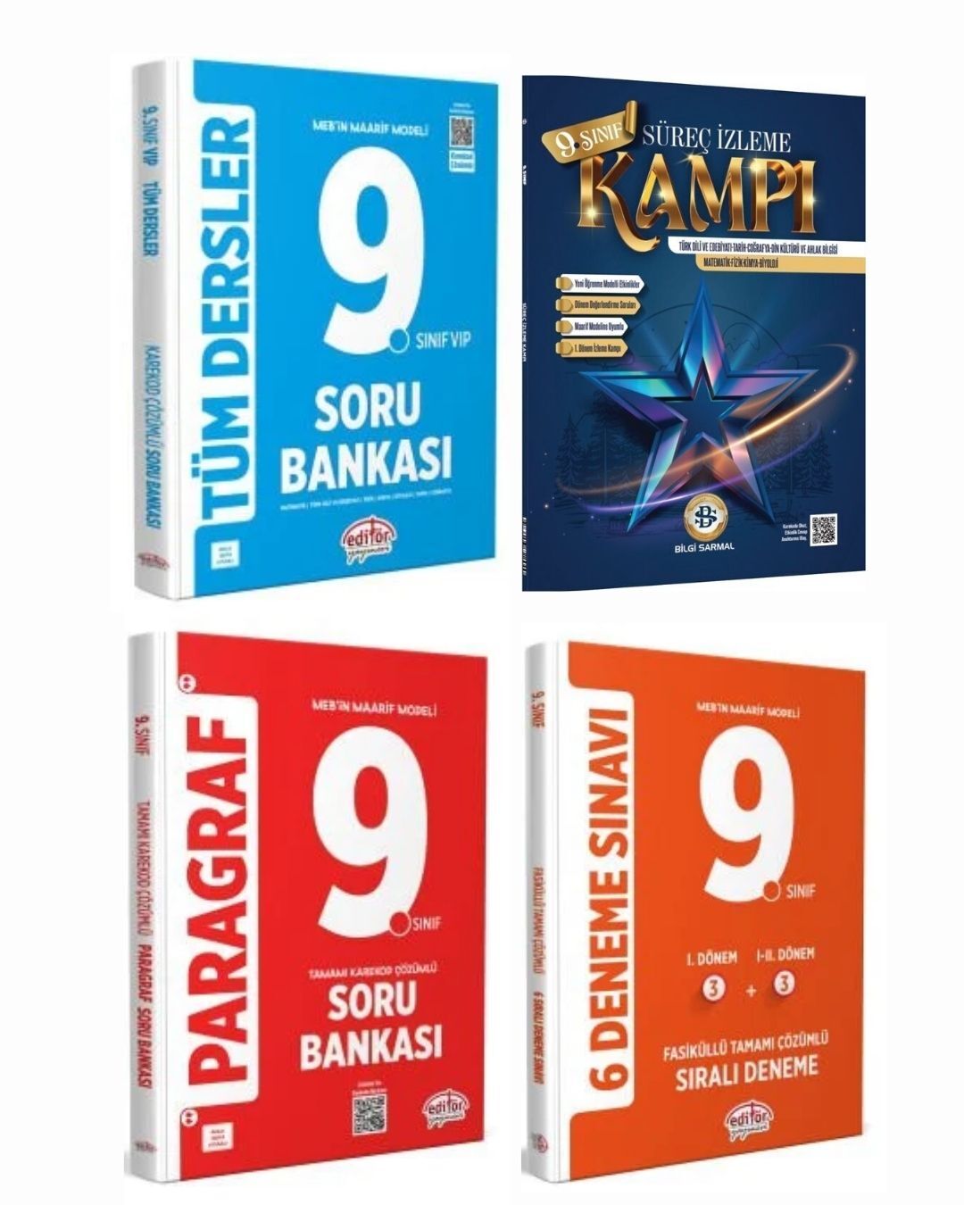 Data 9. Sınıf Tüm Dersler Soru + Paragraf Soru + 6 lı Deneme + Sarmal Süreç İzleme 4 lü Set