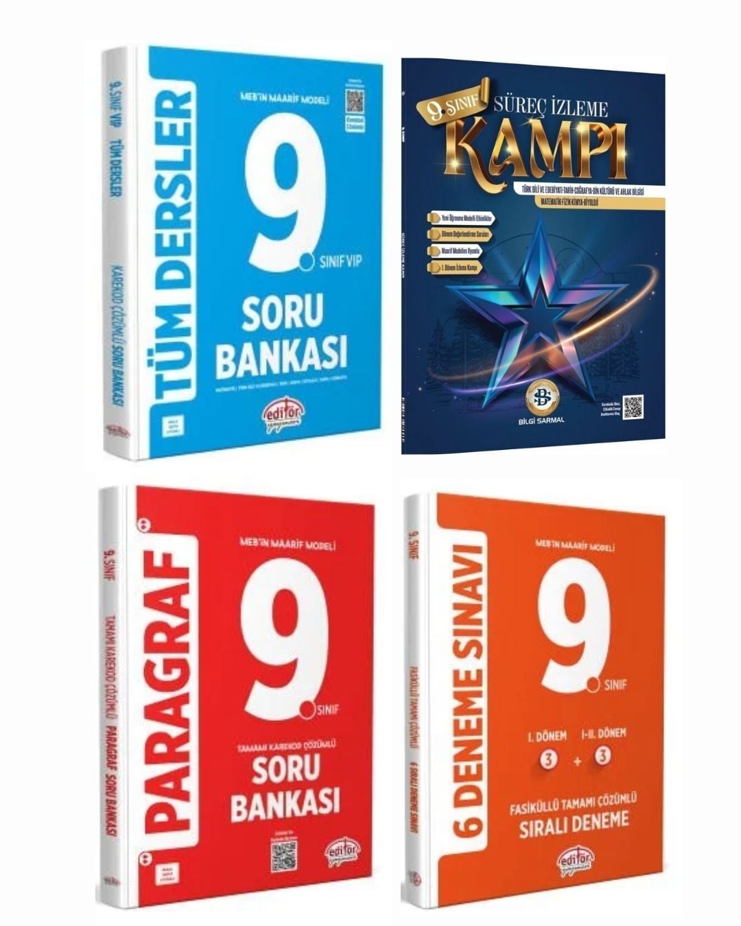 Data 9. Sınıf Tüm Dersler Soru + Paragraf Soru + 6 lı Deneme + Sarmal Süreç İzleme 4 lü Set