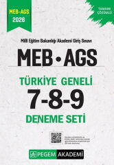 Pegem Yayınları 2026 MEB AGS Türkiye Geneli 7-8-9 3 Deneme