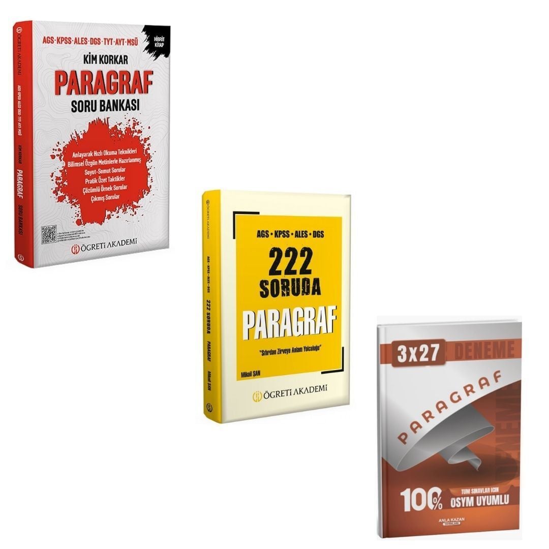 Öğreti Kim Korkar Paragraf Soru Bankası AGS KPSS ALES DGS TYT AYT MSÜ + Paragraf Deneme Seti